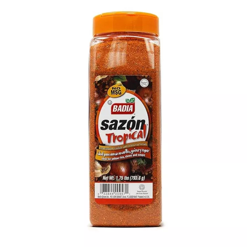 [Best Before: 08/31/2029] Badia Sazon Tropical w/Annatto and Coriander, 1.75 lbs