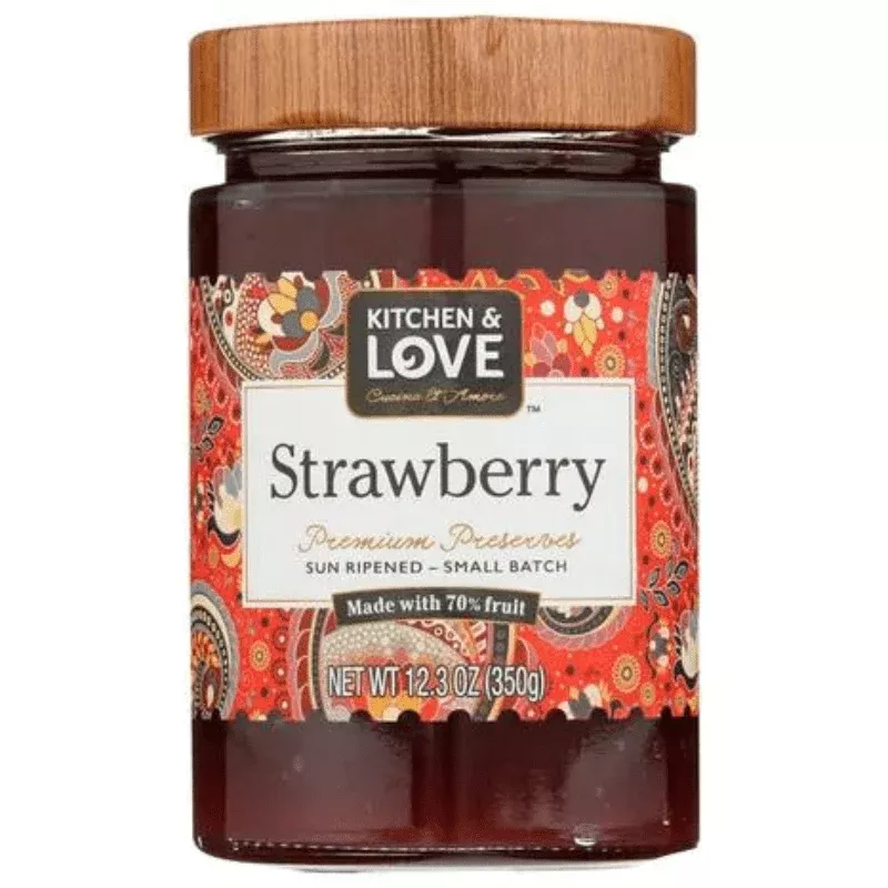 [Best Before: 09/08/26] Kitchen & Love Strawberry Preserves, 12.3 oz